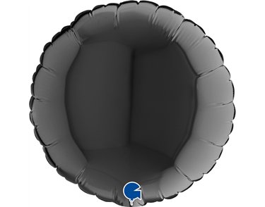 9in BLACK ROUND AIR FILL FOIL BALLOON 10S