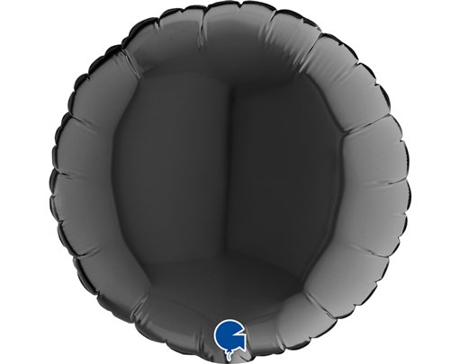9in BLACK ROUND AIR FILL FOIL BALLOON 10S