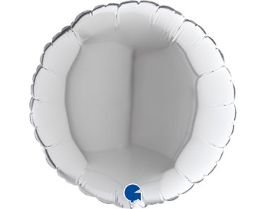 9in SILVER ROUND AIR FILL FOIL BALLOON 10S