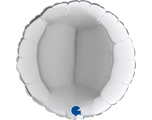 9in SILVER ROUND AIR FILL FOIL BALLOON 10S