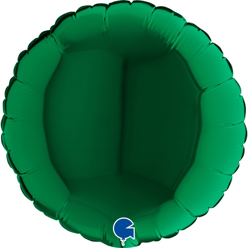 9in DARK GREEN ROUND AIR FILL FOIL BALLOON 10S