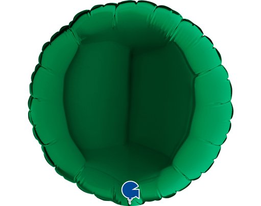 9in DARK GREEN ROUND AIR FILL FOIL BALLOON 10S