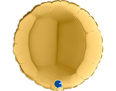 9in GOLD 5 ROUND AIR FILL FOIL BALLOON 10S