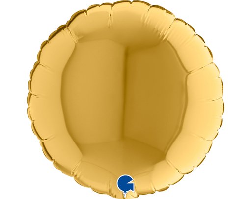 9in GOLD 5 ROUND AIR FILL FOIL BALLOON 10S