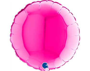 9in MAGENTA ROUND AIR FILL FOIL BALLOON 10S