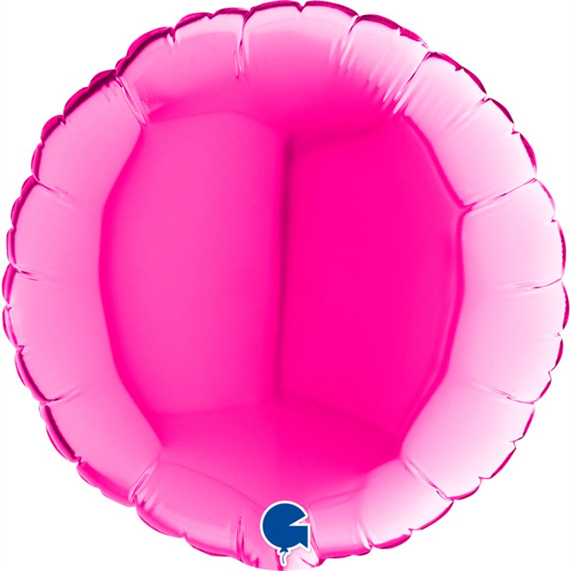 9in MAGENTA ROUND AIR FILL FOIL BALLOON 10S