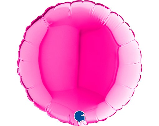 9in MAGENTA ROUND AIR FILL FOIL BALLOON 10S