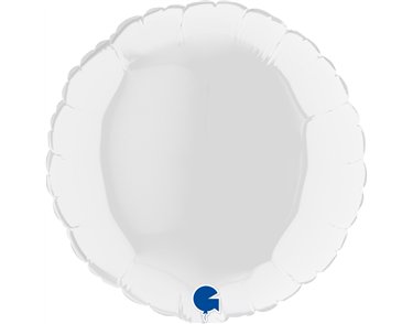 9in WHITE ROUND AIR FILL FOIL BALLOON 10S