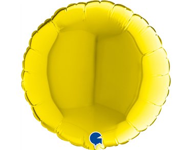 9in YELLOW ROUND AIR FILL FOIL BALLOON 10S