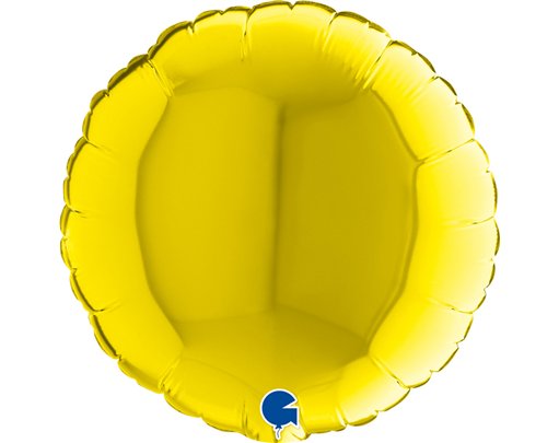 9in YELLOW ROUND AIR FILL FOIL BALLOON 10S
