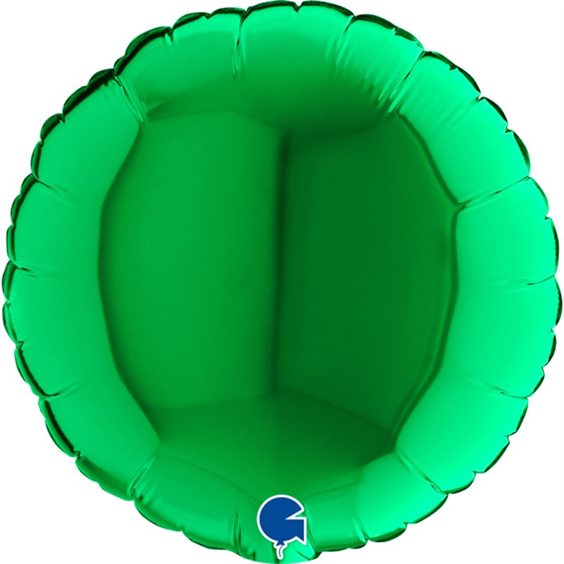 9in GREEN ROUND AIR FILL FOIL BALLOON 10S