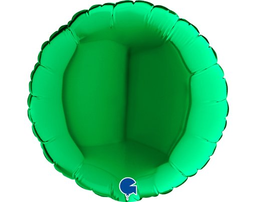 9in GREEN ROUND AIR FILL FOIL BALLOON 10S
