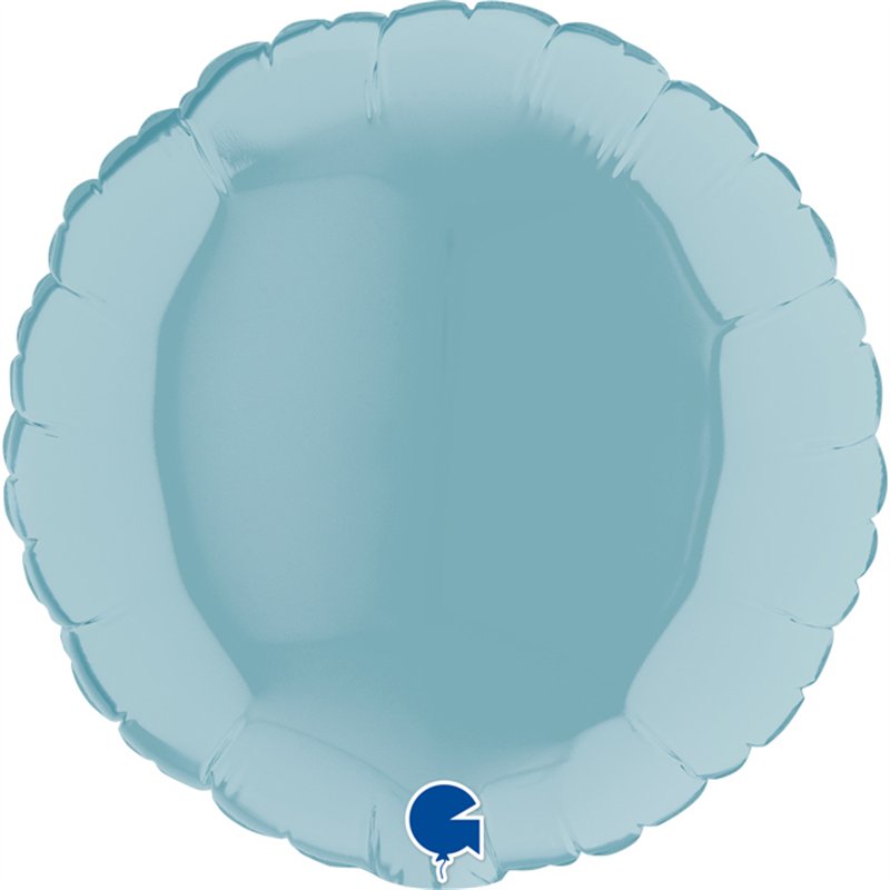 9in PASTEL BLUE ROUND AIR FILL FOIL BALLOON 10S