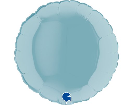 9in PASTEL BLUE ROUND AIR FILL FOIL BALLOON 10S
