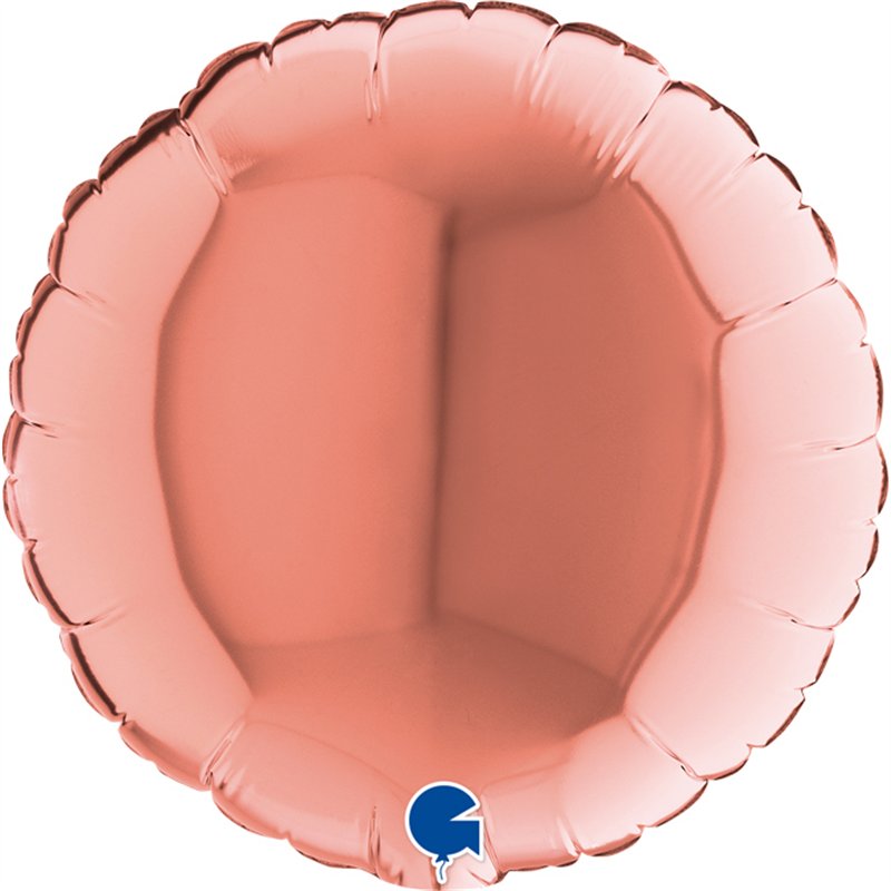 9in ROSE GOLD ROUND AIR FILL FOIL BALLOON 10S
