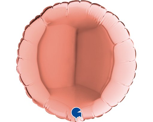 9in ROSE GOLD ROUND AIR FILL FOIL BALLOON 10S