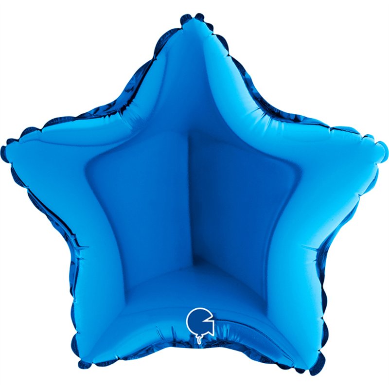 9in BLUE STAR AIR FILL FOIL BALLOON 10S