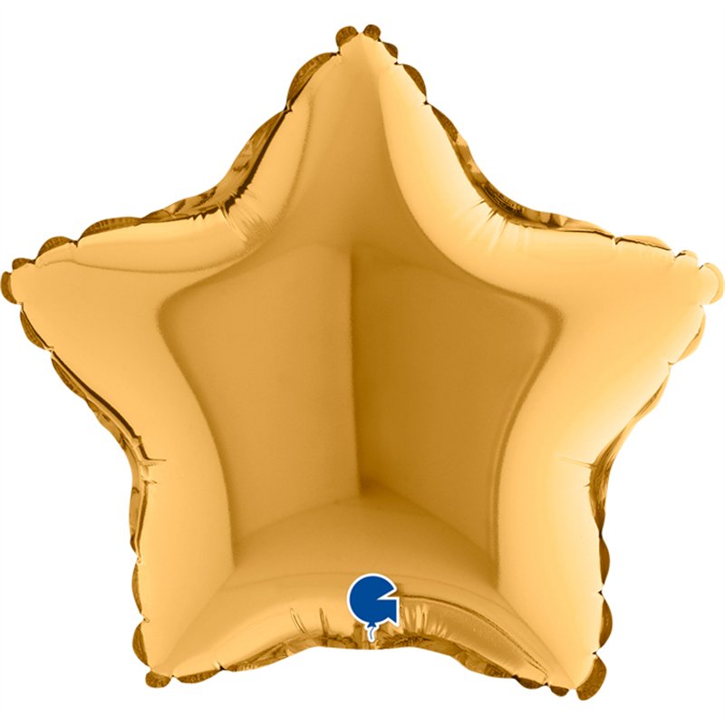 9in GOLD STAR AIR FILL FOIL BALLOON 10S