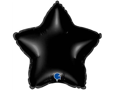9in BLACK STAR AIR FILL FOIL BALLOON 10S