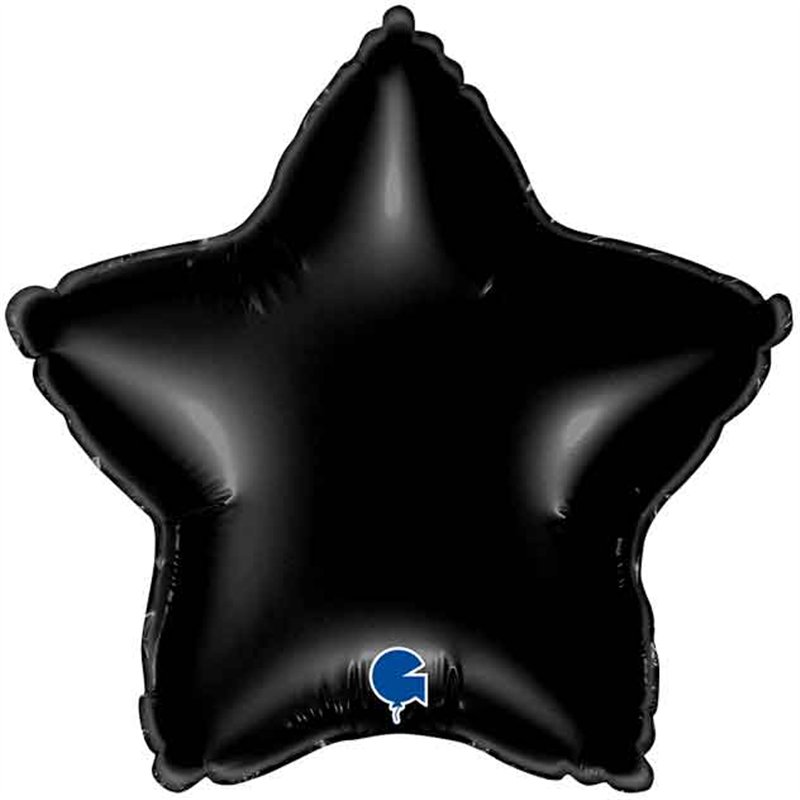 9in BLACK STAR AIR FILL FOIL BALLOON 10S