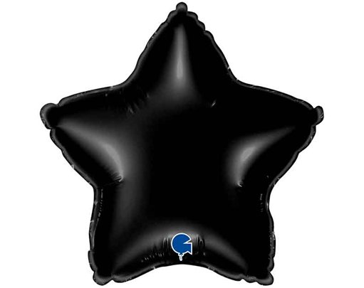 9in BLACK STAR AIR FILL FOIL BALLOON 10S