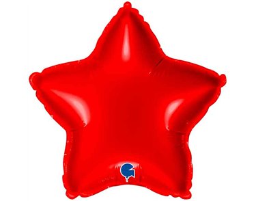 9in RED STAR AIR FILL FOIL BALLOON 10S