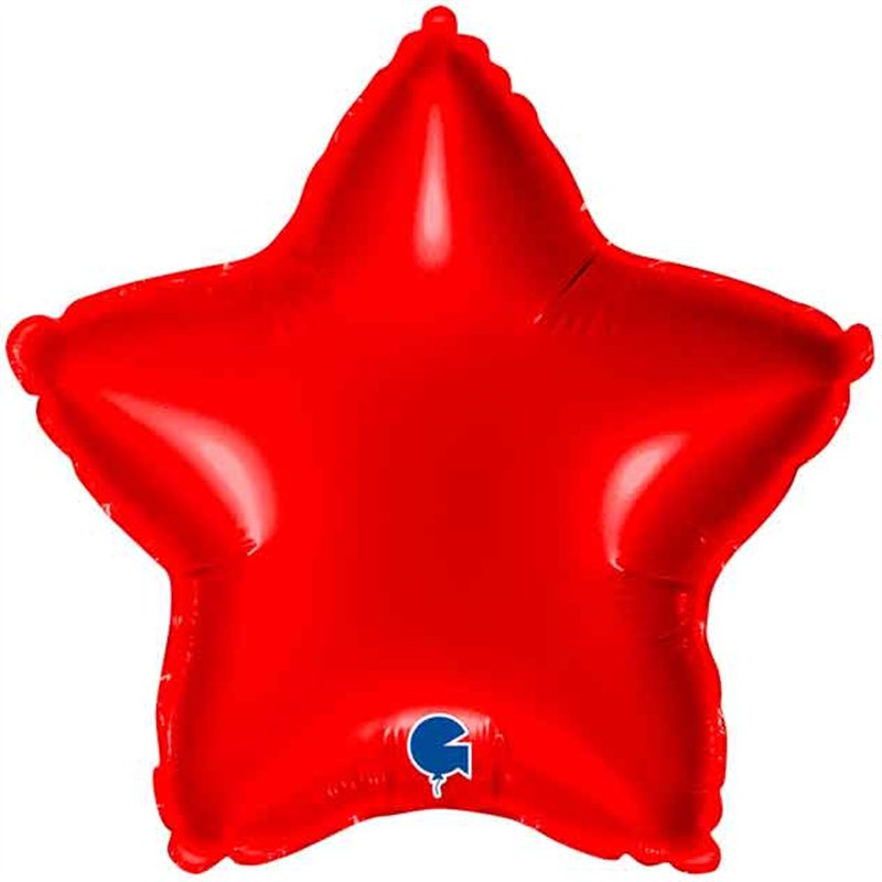 9in RED STAR AIR FILL FOIL BALLOON 10S