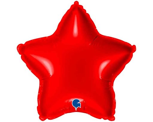 9in RED STAR AIR FILL FOIL BALLOON 10S