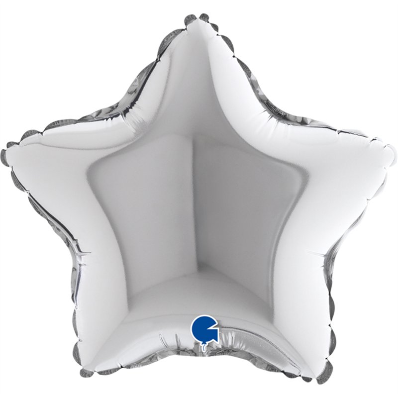 9in SILVER STAR AIR FILL FOIL BALLOON 10S