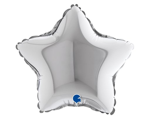 9in SILVER STAR AIR FILL FOIL BALLOON 10S