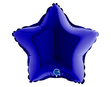 9in BLUE CAPRI STAR AIR FILL FOIL BALLOON 10S
