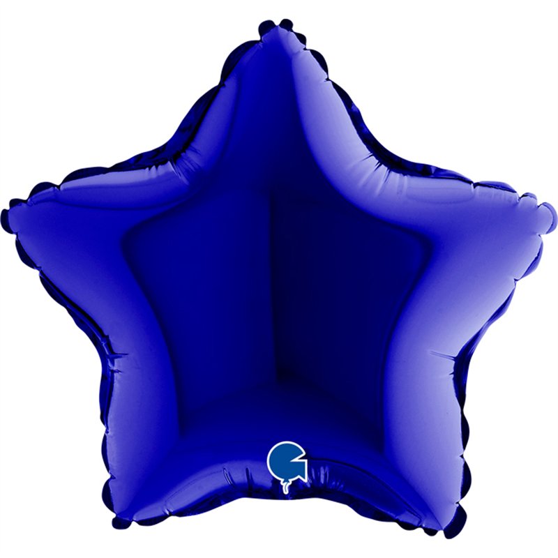 9in BLUE CAPRI STAR AIR FILL FOIL BALLOON 10S