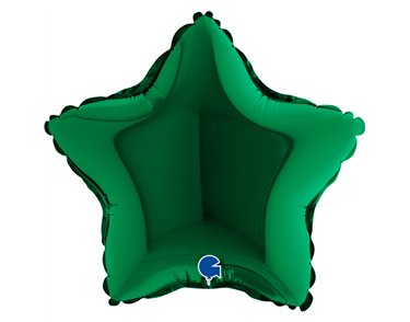 9in DARK GREEN STAR AIR FILL FOIL BALLOON 10S