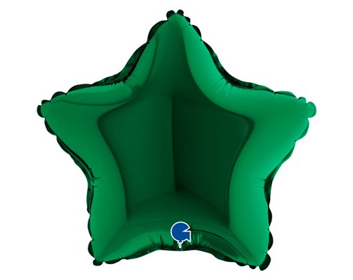 9in DARK GREEN STAR AIR FILL FOIL BALLOON 10S