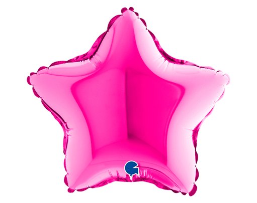 9in MAGENTA STAR AIR FILL FOIL BALLOON 10S