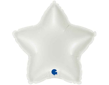 9in WHITE STAR AIR FILL FOIL BALLOON 10S