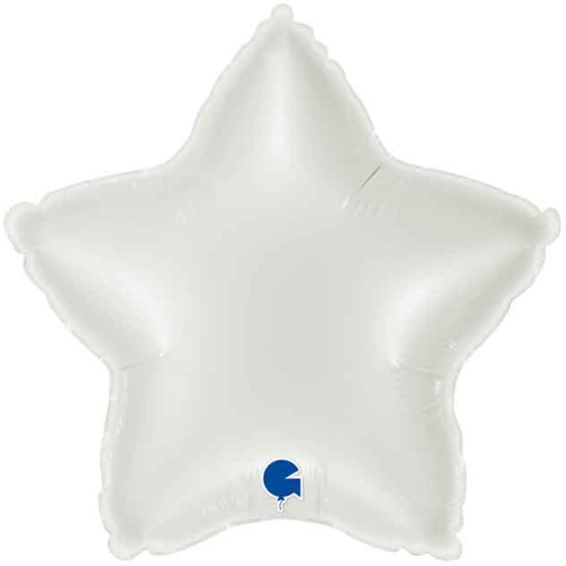 9in WHITE STAR AIR FILL FOIL BALLOON 10S