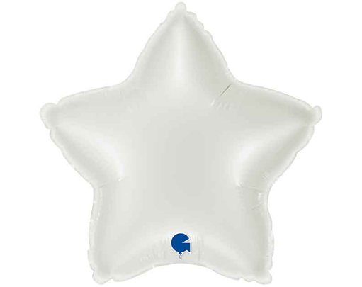 9in WHITE STAR AIR FILL FOIL BALLOON 10S