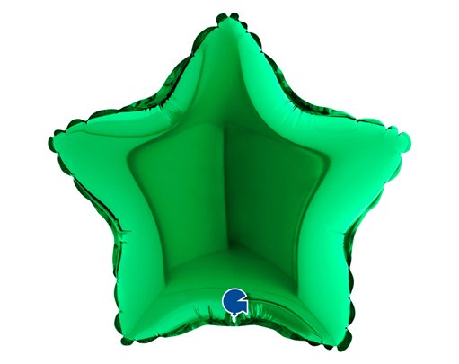 9in GREEN STAR AIR FILL FOIL BALLOON 10S