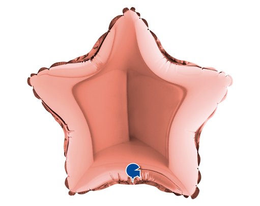 9in ROSE GOLD STAR AIR FILL FOIL BALLOON 10S
