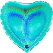 4in GLITTER TIFFANY HEART AIR FILL FOIL BALLOON 10S