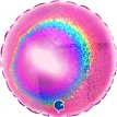 4in GLITTER FUCHSIA ROUND AIR FILL FOIL BALLOON 10S