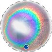 4in GLITTER SILVER ROUND AIR FILL FOIL BALLOON 10S