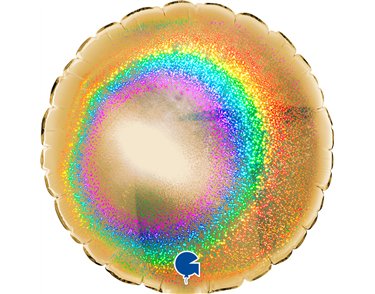4in GLITTER GOLD 5 ROUND AIR FILL FOIL BALLOON 10S