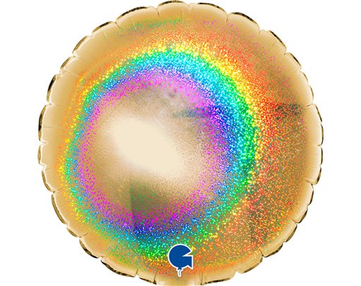 4in GLITTER GOLD 5 ROUND AIR FILL FOIL BALLOON 10S