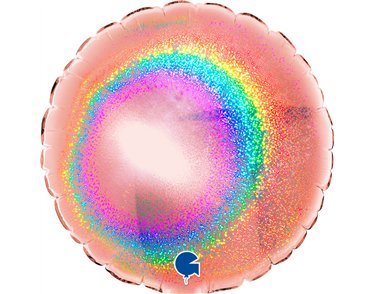 4in GLITTER ROSE GOLD ROUND AIR FILL FOIL BALLOON 10S