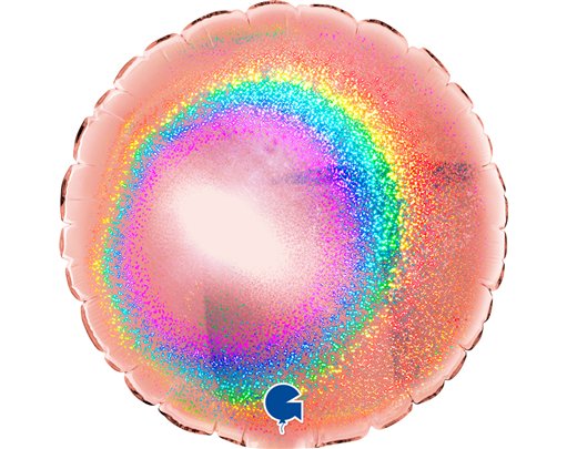 4in GLITTER ROSE GOLD ROUND AIR FILL FOIL BALLOON 10S