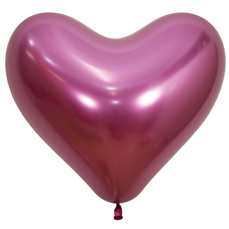 50PK 14in BALL REFLEX FUCHSIA HEART SEMPERTEX