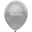 6K 12in SILVER PRINT CHRISTENING BALLOONS