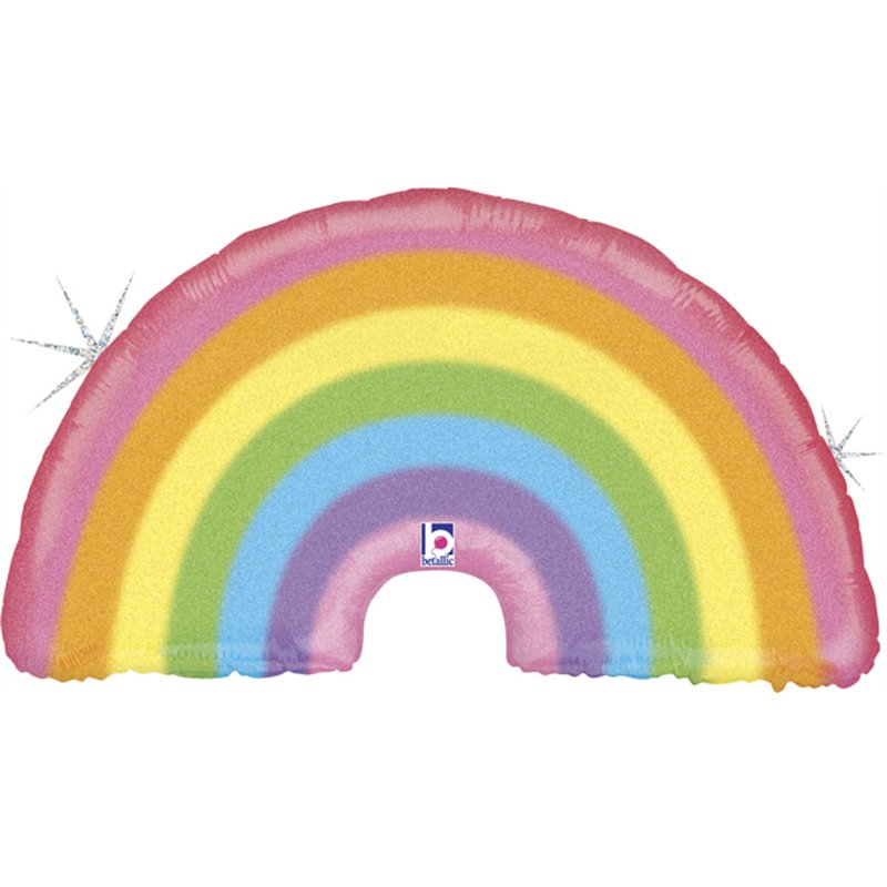 36in GLITTER PASTEL RAINBOW FOIL BALLOON